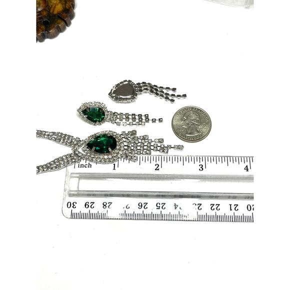 New Necklace Earrings Green Clear Rhinestone Fashion Jewelry Set F027 - Picture 8 of 9